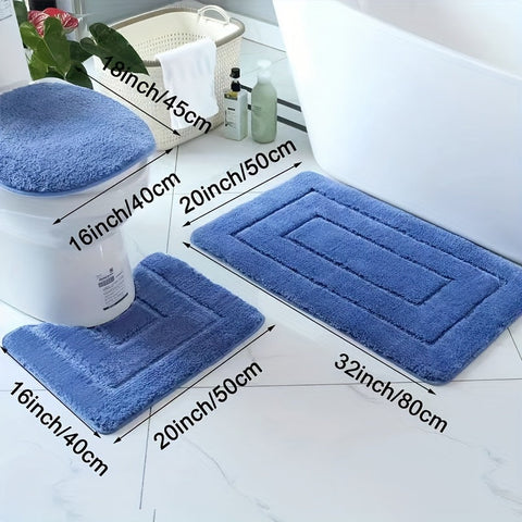 3-teiliges Ultra-Fine Faser Badezimmer Teppich Set – Schnell trocknend und absorbierend