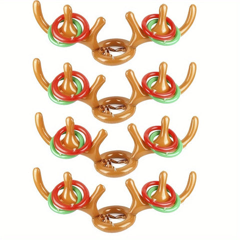 Aufblasbares Rentiergeweih Ringwurfspiel - Lustiges Weihnachts- und Festspiel