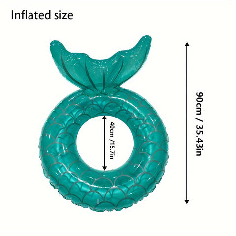 Aufblasbare Pool Float in Meerjungfrauen-Schale – Ergonomisches Design mit Kissen