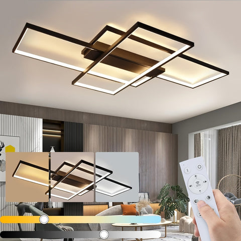 Moderne LED-Deckenlampe mit geometrischem Design – Dimmbar und mit Fernbedienung