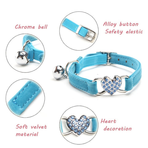 Funkelndes Herz Katzenhalsband – Fügen Sie einen luxuriösen Touch zum Look Ihrer Katze hinzu