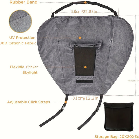 Zusammenklappbares Sonnenschutz für den Kinderwagen – UV-Schutz und Flexible Riemen für Perfekte Abdeckung