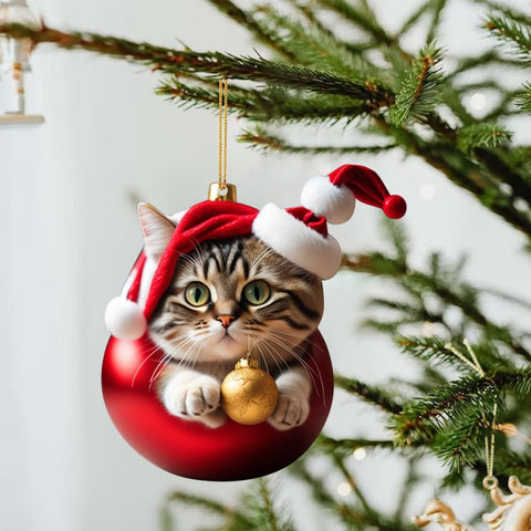 Katzen Weihnachts Ornament - Niedliche Festliche Baumdekoration