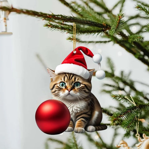 Katzen Weihnachts Ornament - Niedliche Festliche Baumdekoration