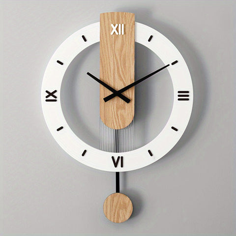 Kreative Pendule Wanduhr aus Holz und Acryl – Stilvolle und Stille Dekoration