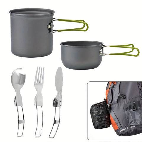 Faltbare Kochset aus Aluminiumlegierung – Leicht und Langlebig für Camping, Wandern und Picknicken