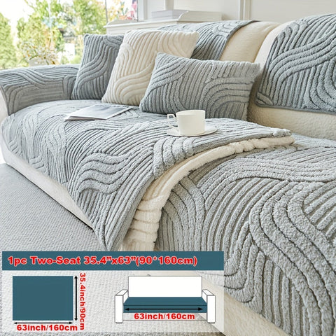 Luxe Plüsch Sofaüberzug – Rutschfest und Atmungsaktiv für ein Gemütliches und Modisches Wohnzimmer