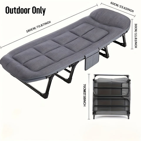 Zusammenklappbares Campingbett für Erwachsene – Leichtes Aluminium- und Edelstahlgestell
