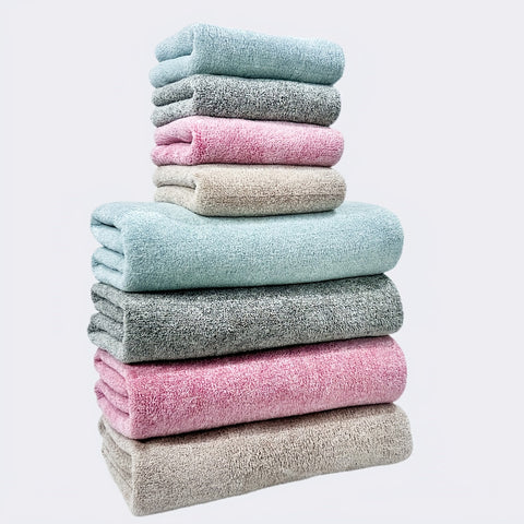 Weiche Korallenvelours Handtuchset – Absorbierend und Schnell Trocknend