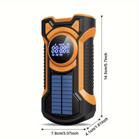 All-in-One Notradio mit Handkurbel und Solarpanel – Für Camping und Notfälle