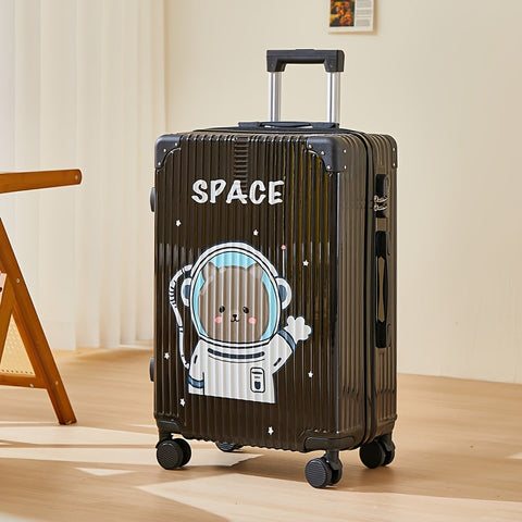 Luxe Graffiti Koffer mit Raum-Thema – 24 Zoll Flugkoffer mit Spinner-Rädern und TSA-Schloss