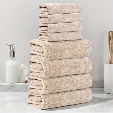 Weiche Korallenvelours Handtuchset – Absorbierend und Schnell Trocknend