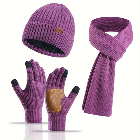 Fröhliches Winterset - Mütze, Schal und Handschuhe für Paare