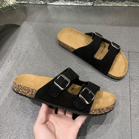 Retro Slides mit Doppelverstellbaren Schnallen für Herren – Komfortabel und Stilvoll für Herren
