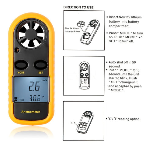 Kompakter Digitaler Windschnellmesser – Handheld und Präzise für Outdoor-Messungen