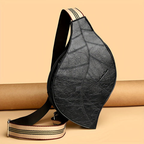 Vintage Kunstleder Crossbody Tasche – Verstellbarer Riemen mit Schnappverschluss