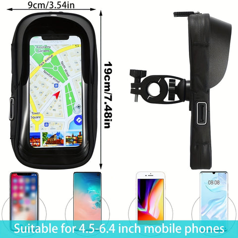 Wasserdichte Fahrrad- und Motorrad-Handyhalterung – Lenker-Tasche mit 360° Drehoption