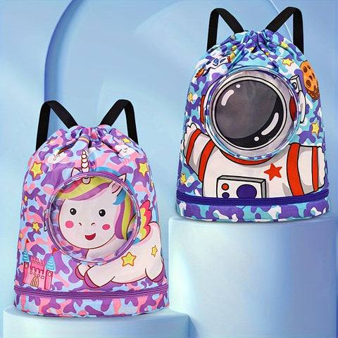 Cartoon Schwimmtasche mit Trocken/Nass Trennung – Stilvolle, Tragbare Tasche für Kinder und Erwachsene