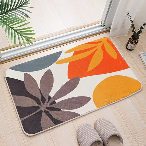 Abstrakte geometrische Badmatte – Absorbierend und weich für Badezimmer oder Küche