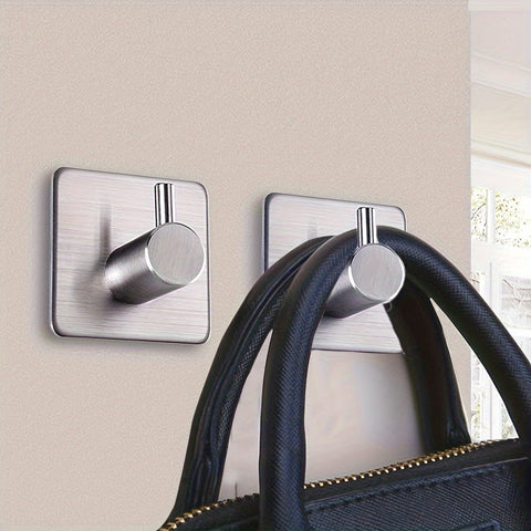 4-teilige Selbstklebende Edelstahl Wandhaken Set – Minimalistisch, Kraftvoll und Wasserfest