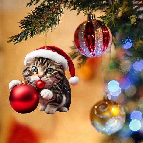 Katzen Weihnachts Ornament - Niedliche Festliche Baumdekoration