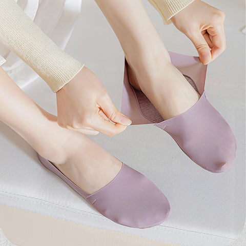 5 Paar Ice Silk Socken – Atmungsaktive und Rutschfeste Unsichtbare Socken für Damen