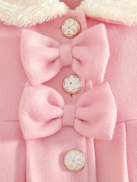 Lotte Winterjacke für Kinder - Elegant mit Schleife und Plüschkragen für kalte Tage