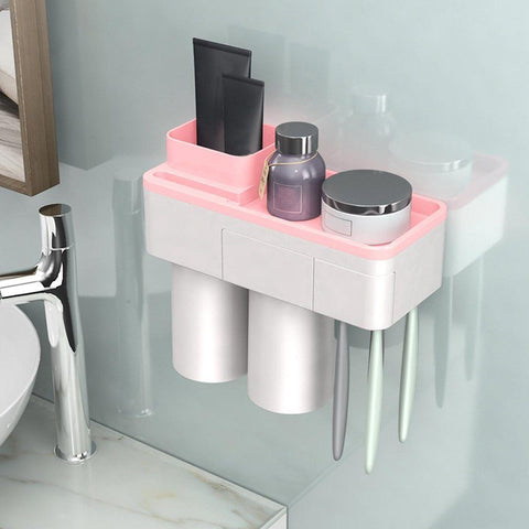 ToothCare - Praktischer Zahnbürstenhalter mit Zahnpastaspender