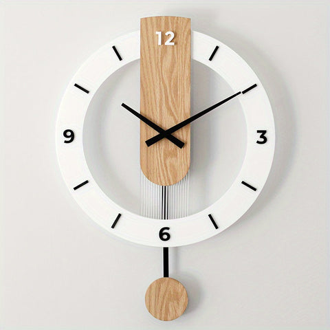Kreative Pendule Wanduhr aus Holz und Acryl – Stilvolle und Stille Dekoration