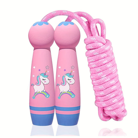 Einhorn Springseil - Gemütliches Springseil für Kinder mit Holzgriffen