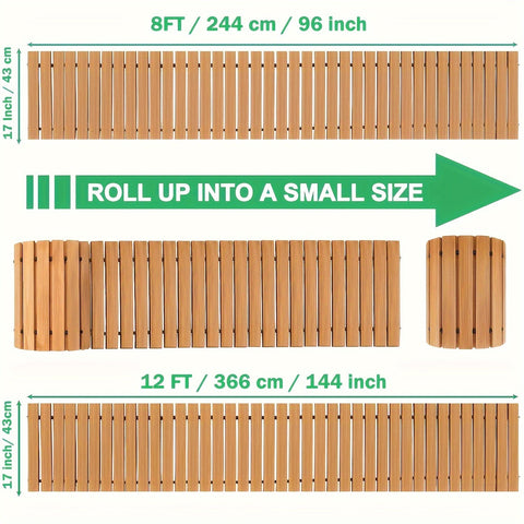 Rollbare Holzgartenmatte – Nachhaltige Matte für Außen mit rutschfester Beschichtung
