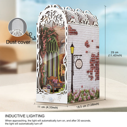 3D Holzpuzzle Haus – Weißes Blumenhaus mit Beleuchtung und Staubschutz