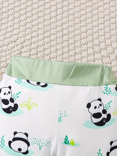 Süßes Baby Panda Set – Overall, Hose und Mütze für Abenteuer im Freien