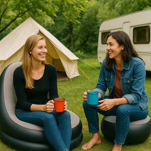 Aufblasbares Sofa Lounger mit Fußstütze - Wasserdicht & Komfortabel