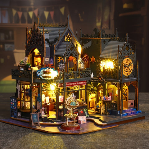 Zauberhaftes Bücherhaus – 3D Holzpuzzle mit magischer Beleuchtung