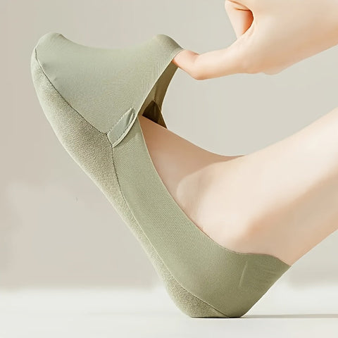 5 Paar Ice Silk Socken – Atmungsaktive und Rutschfeste Unsichtbare Socken für Damen