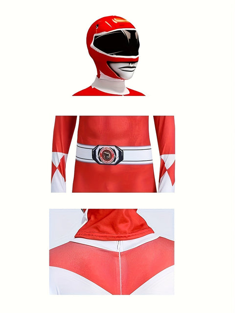 Power Ranger Kostüm – Roter Ranger Cosplay für Kinder