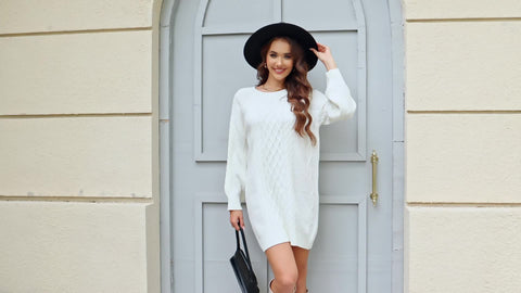 Luxe Strick Herbstkleid - Warm, Stilvoll und Bequem