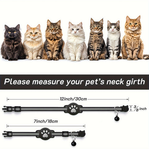 Katzenhalsband mit Sicherheitsverschluss und Glocke – Verstellbar für Katzen verschiedener Größen