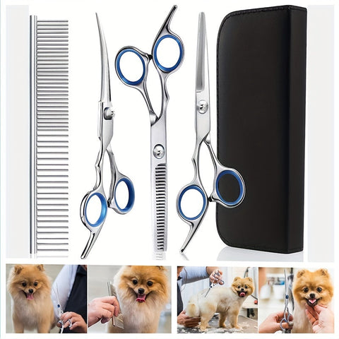 Professionelles Pflege-Set für Haustiere – Scheren und Kamm für die perfekte Pflege von Hunden und Katzen