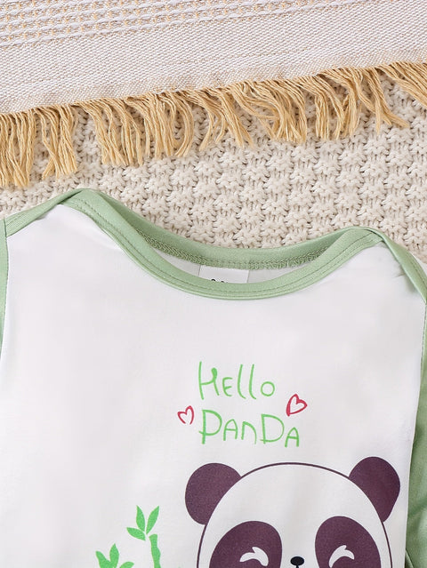 Süßes Baby Panda Set – Overall, Hose und Mütze für Abenteuer im Freien
