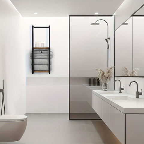 Industrielles Handtuchregal mit Regalen – Elegantes und Funktionales Wandmöbel