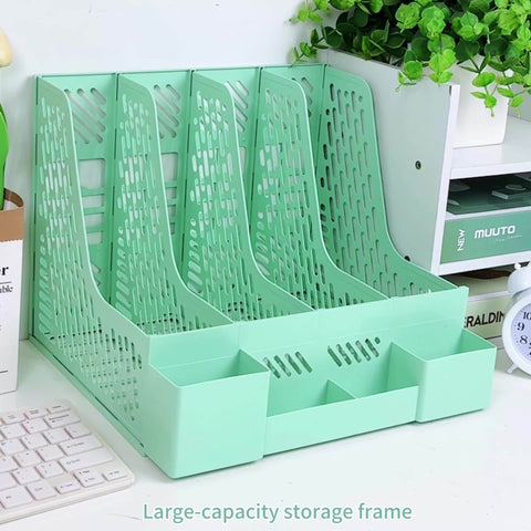 Desktop Dokumentenorganizer – 4 Fächer, Platzsparend, Abnehmbar und Geeignet für Büromaterialien
