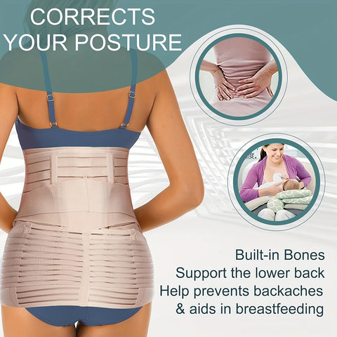 3-in-1 Postpartum Bauchband – Bequeme und Verstellbare Unterstützung für die Erholung nach der Geburt