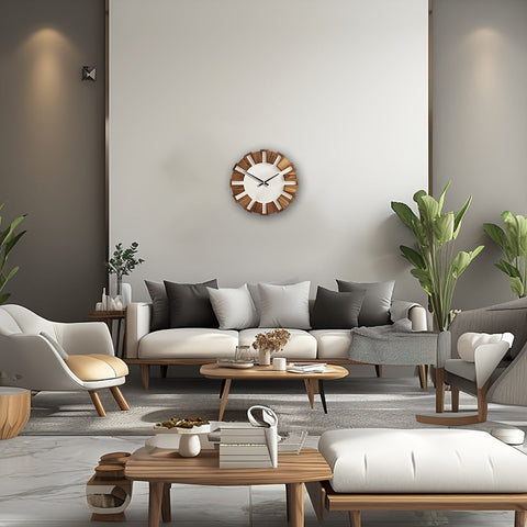 Rustikale Holz-Wanduhr mit stillem Uhrwerk – Zeitloses Design für Wohnzimmer, Büro und Schlafzimmer