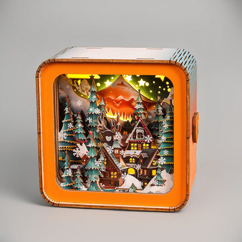 Gemütliches 3D Weihnachtshaus Lichtschaal - Warmes LED Licht und Einzigartige Dekoration