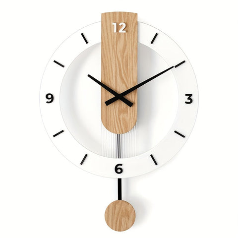 Kreative Pendule Wanduhr aus Holz und Acryl – Stilvolle und Stille Dekoration