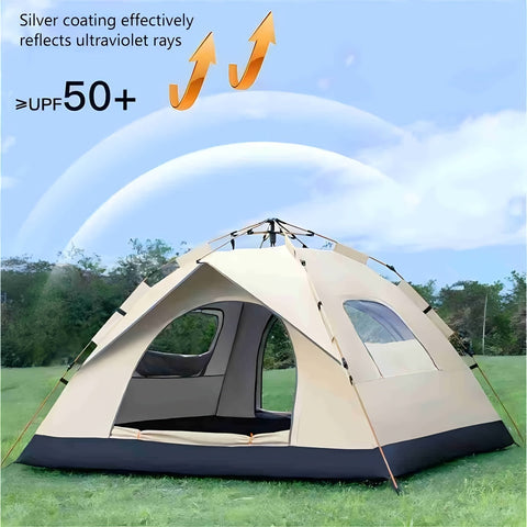 QuickCamp Zelt - Schnell aufstellbares Zelt mit UV-Schutz für 4 Personen