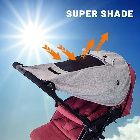 Zusammenklappbares Sonnenschutz für den Kinderwagen – UV-Schutz und Flexible Riemen für Perfekte Abdeckung