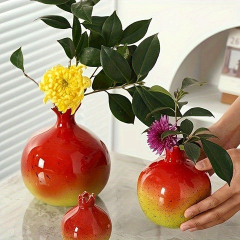 Granatapfel Vase - Handgefertigte Elegante Dekoration